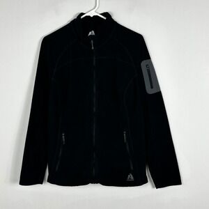 Eddie Bauer First Ascent Black Fleece Jacket Full Zipper Womens Size XL Climbing